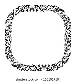 frame or border with batik style, doodle style frame, outline of the theme of the hand drawing.