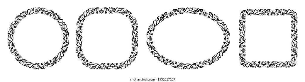frame or border with batik style, doodle style frame, outline of the theme of the hand drawing.