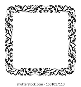 Frame Border Batik Style Doodle Style Stock Vector (Royalty Free ...