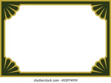 Frame border beautiful vector vintage isolated green