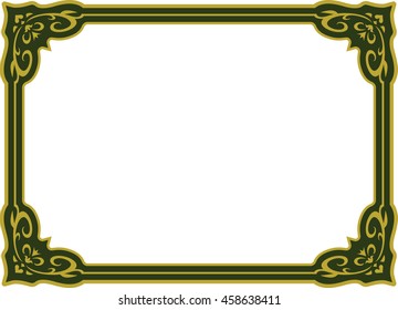Frame border beautiful vector vintage isolated green