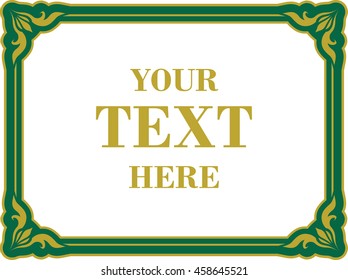 Frame border beautiful vector vintage isolated green
