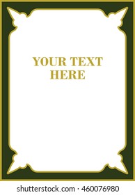 Frame border beautiful vector vintage isolated green