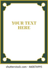 Frame border beautiful vector vintage isolated green