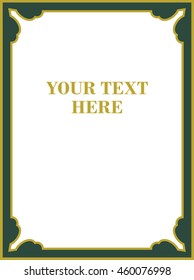 Frame border beautiful vector vintage isolated green