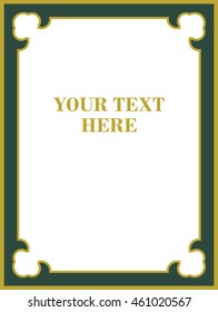 Frame border beautiful vector vintage isolated green