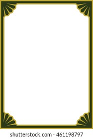 Frame border beautiful vector vintage isolated green