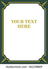 Frame border beautiful vector vintage isolated green