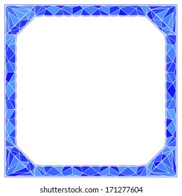 Frame, border with blue line geometric diamond