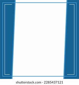 Frame or border. Blue and white background color with stripe line shape. Suitable for social media post.