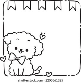 Frame Border Cartoon Doodle Kawaii Anime Coloring Page Cute Illustration Clip Art Character Manga