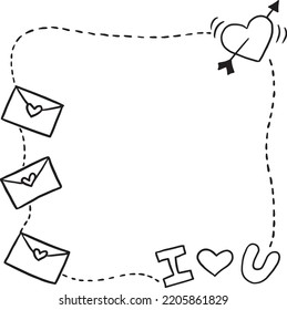 frame border cartoon doodle kawaii anime coloring page cute illustration clip art character manga