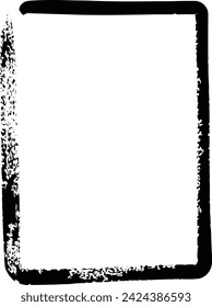 Frame border curved grunge shape icon, vertical rectangle decorative doodle element for design in vector illustration
