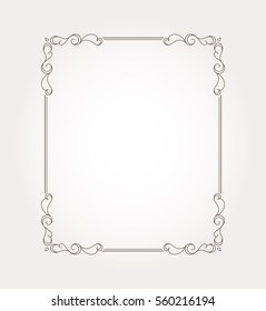 Frame border. Decorative design element and fancy page ornament. Vector illustration