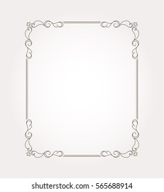 Frame border. Decorative design element and fancy page ornament. Vector illustration