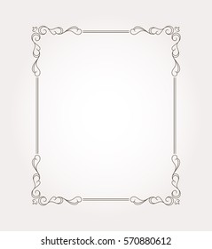 Frame border. Decorative design element and fancy page ornament. Vector illustration
