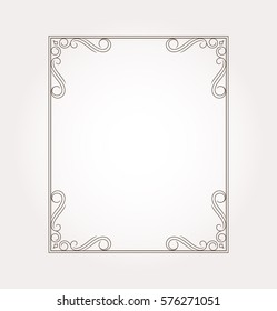 Frame border. Decorative design element and fancy page ornament. Vector illustration