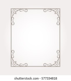 Frame border. Decorative design element and fancy page ornament. Vector illustration