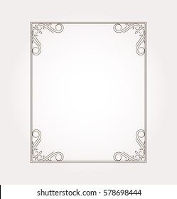 Frame border. Decorative design element and fancy page ornament. Vector illustration