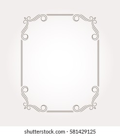 Frame border. Decorative design element and fancy page ornament. Vector illustration