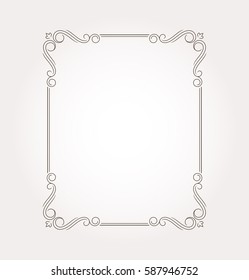 Frame border. Decorative design element and fancy page ornament. Vector illustration