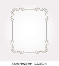 Frame border. Decorative design element and fancy page ornament. Vector illustration