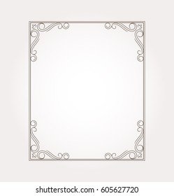 Frame border. Decorative design element and fancy page ornament. Vector illustration