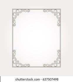 Frame border. Decorative design element and fancy page ornament. Vector illustration