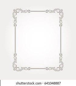Frame border. Decorative design element and fancy page ornament. Vector illustration