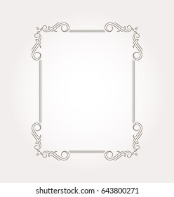 Frame border. Decorative design element and fancy page ornament. Vector illustration