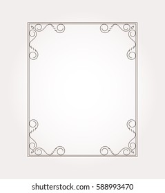 Frame border with decorative design elements. Fancy page ornament. Vector illustration
