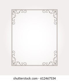 Frame border with decorative design elements. Fancy page ornament. Vector illustration