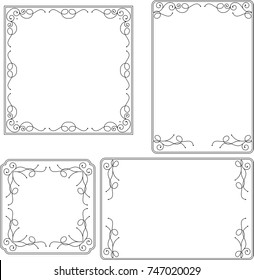 Quadro Borda Design Decorativo Vetor Arte Ilustração