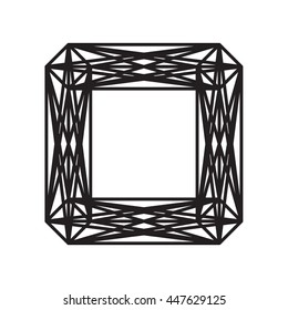 frame border decorative label design square black