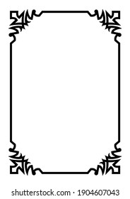 Frame and border design with black lines and beautiful decoration at the corners