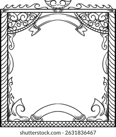 frame or border design with classic decorative ornaments