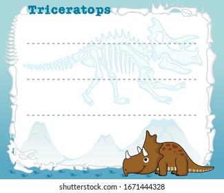 frame border of dinosaur cartoon for kids party invitation card template.