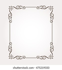 Frame Border. Fancy Page Decoration. Vector Illustration