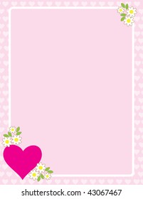 A frame or border featuring a heart and apple blossoms