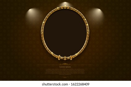 frame border floral flower picture gold thai art vector illustration