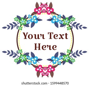 frame or border flower vector simple