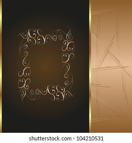 frame and border with gold pattern. vintage vector illustration