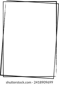 Borde de marco, icono de forma gruesa, elemento doodle decorativo de rectángulo vertical para diseño en ilustración vectorial