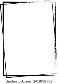 Borde de marco, icono de forma gruesa, elemento doodle decorativo de rectángulo vertical para diseño en ilustración vectorial
