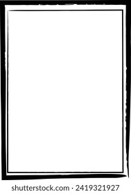 Borde de marco, icono de forma gruesa, elemento doodle decorativo de rectángulo vertical para diseño en ilustración vectorial