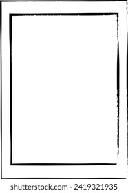 Borde de marco, icono de forma gruesa, elemento doodle decorativo de rectángulo vertical para diseño en ilustración vectorial