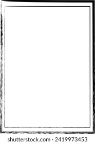 Borde de marco, icono de forma gruesa, elemento doodle decorativo de rectángulo vertical para diseño en ilustración vectorial
