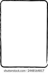 Frame border grunge shape icon, vertical, rectangle decorative doodle element for design in vector illustration
