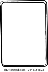 Icono de forma de grunge de borde de marco, Vertical, elemento decorativo de doodle de rectángulo para el diseño en Ilustración vectorial
