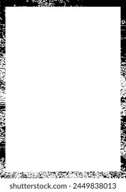 Frame border grunge shape icon, rectangle decorative doodle element for design in vector illustration